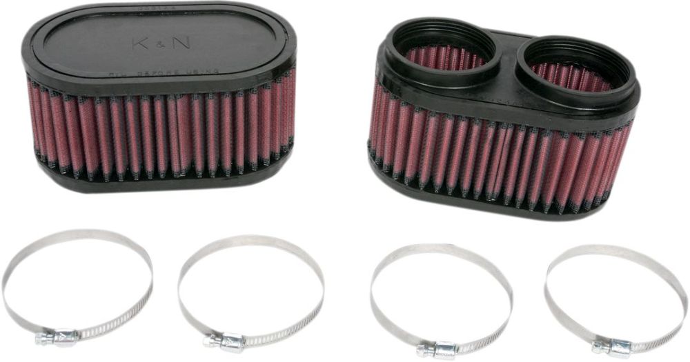 K&N Universal DUAL FLANGE Filter SET (2) OVAL Lige