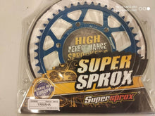 Alu bagkædehjul, blå 525 - 45T - Supersprox til Yamaha og Suzuki - Pitboxen.dk