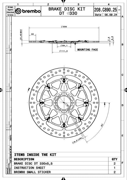 Aprilia Factory 17-25 m.fl. bremseskiver (sæt) - Brembo