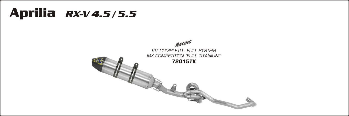Aprilia RX-V 4.5 2006-2007 Arrow udstødning. Slip-on udstødninger, komplette udstødninger, manifold/forrør. Find det hos Pitboxen.dk