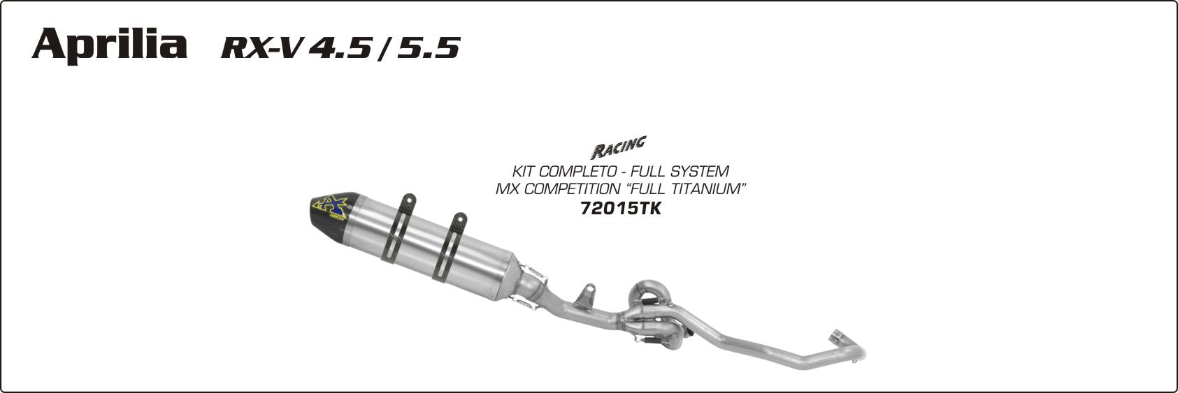 Aprilia RX-V 4.5 2006-2007 Arrow udstødning. Slip-on udstødninger, komplette udstødninger, manifold/forrør. Find det hos Pitboxen.dk