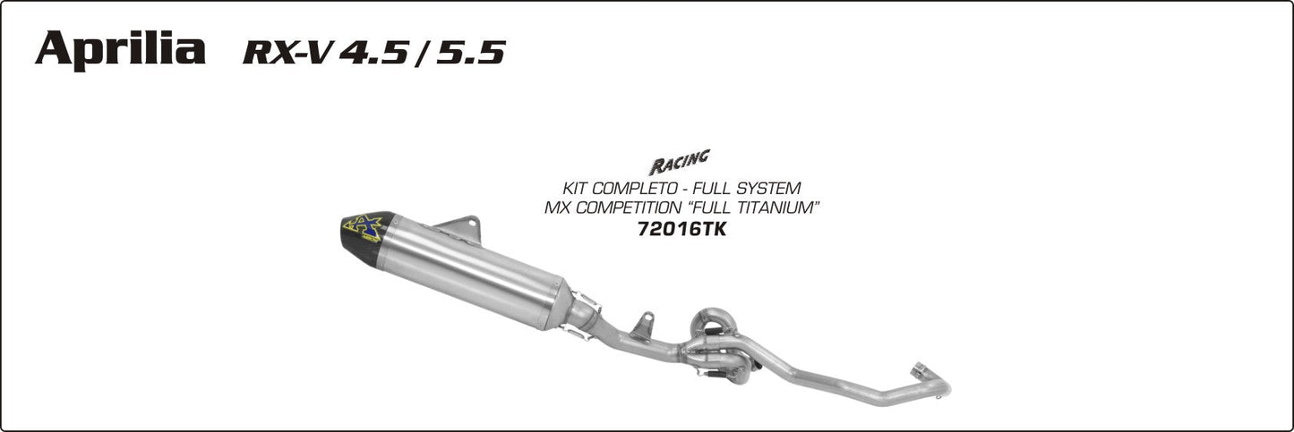 Aprilia RX-V 5.5 2007-2014 Arrow udstødning. Slip-on udstødninger, komplette udstødninger, manifold/forrør. Find det hos Pitboxen.dk