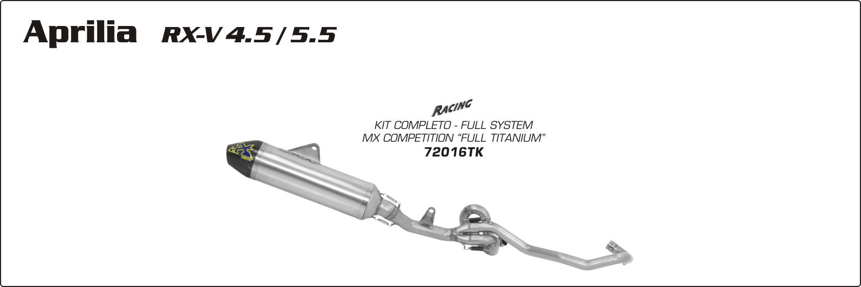 Aprilia RX-V 5.5 2007-2014 Arrow udstødning. Slip-on udstødninger, komplette udstødninger, manifold/forrør. Find det hos Pitboxen.dk