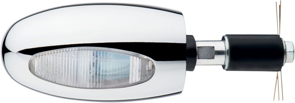 BL 1000 WHITE HALOGEN BAR END INDICATOR CLEAR BRASS CHROMED - Pitboxen.dk