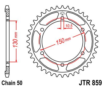 Black| zinc stål bagkædehjul 38T 530 - JTR859.38ZBK - JT Sprockets - Pitboxen.dk