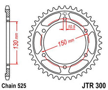 Black| zinc stål bagkædehjul 42T 525 - JTR300.42ZBK - JT Sprockets - Pitboxen.dk