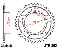 Black| zinc stål bagkædehjul 44T 530 - JTR302.44ZBK - JT Sprockets - Pitboxen.dk