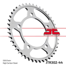 Black| zinc stål bagkædehjul 44T 530 - JTR302.44ZBK - JT Sprockets - Pitboxen.dk