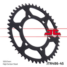 Black| zinc stål bagkædehjul 45T 520 - JTR486.45ZBK - JT Sprockets - Pitboxen.dk