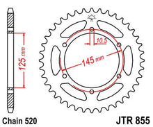Black| zinc stål bagkædehjul 45T 520 - JTR855.45ZBK - JT Sprockets - Pitboxen.dk