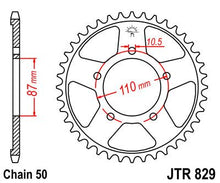 Black| zinc stål bagkædehjul 45T 530 - JTR829.45ZBK - JT Sprockets - Pitboxen.dk
