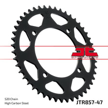 Black| zinc stål bagkædehjul 47T 520 - JTR857.47ZBK - JT Sprockets - Pitboxen.dk