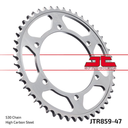 Black| zinc stål bagkædehjul 47T 530 - JTR859.47ZBK - JT Sprockets - Pitboxen.dk