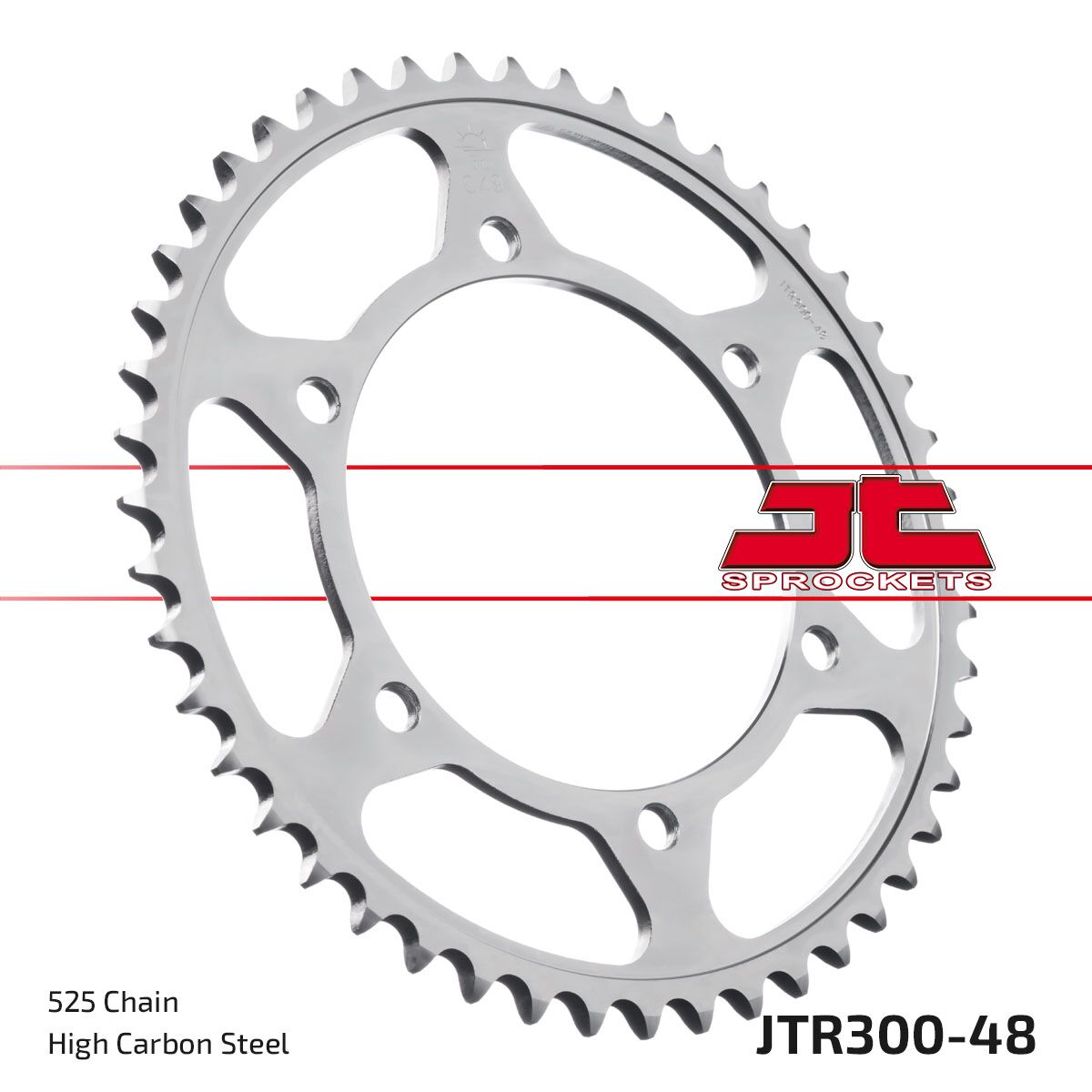 Black| zinc stål bagkædehjul 48T 525 - JTR300.48ZBK - JT Sprockets - Pitboxen.dk