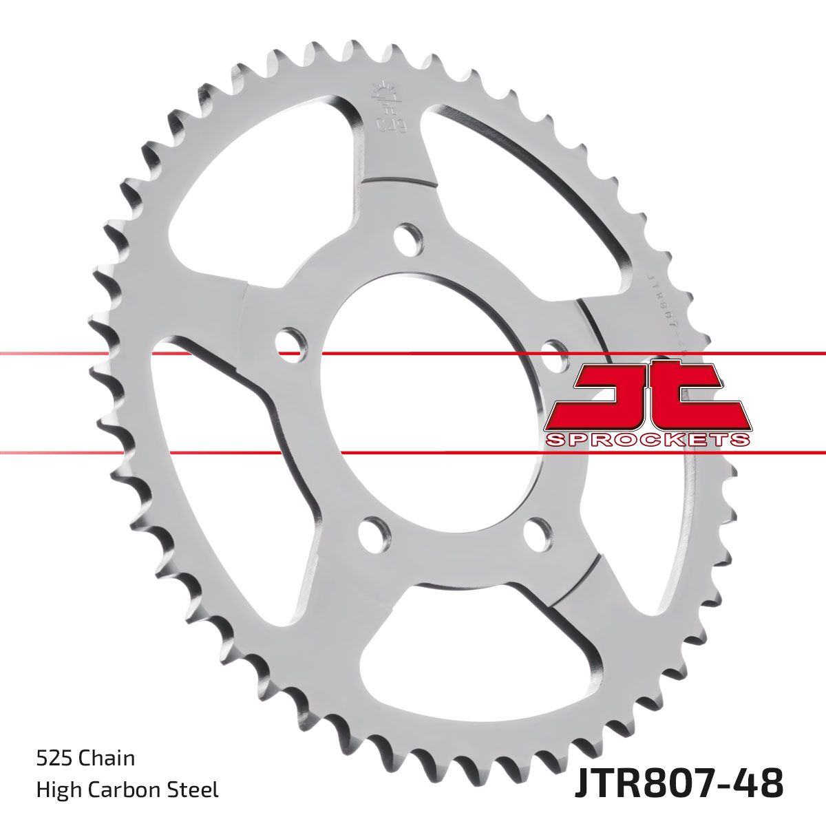 Black| zinc stål bagkædehjul 48T 525 - JTR807.48ZBK - JT Sprockets - Pitboxen.dk