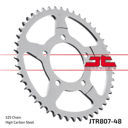 Black| zinc stål bagkædehjul 48T 525 - JTR807.48ZBK - JT Sprockets - Pitboxen.dk