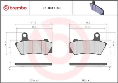 Bmw R 18 21-24 m.fl. bremseklodser, sinter (OEM) - Brembo 07BB4180