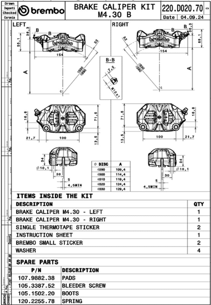 Bremsekaliber – Brembo Stylema M4 100MM, sort – Sæt - Pitboxen.dk