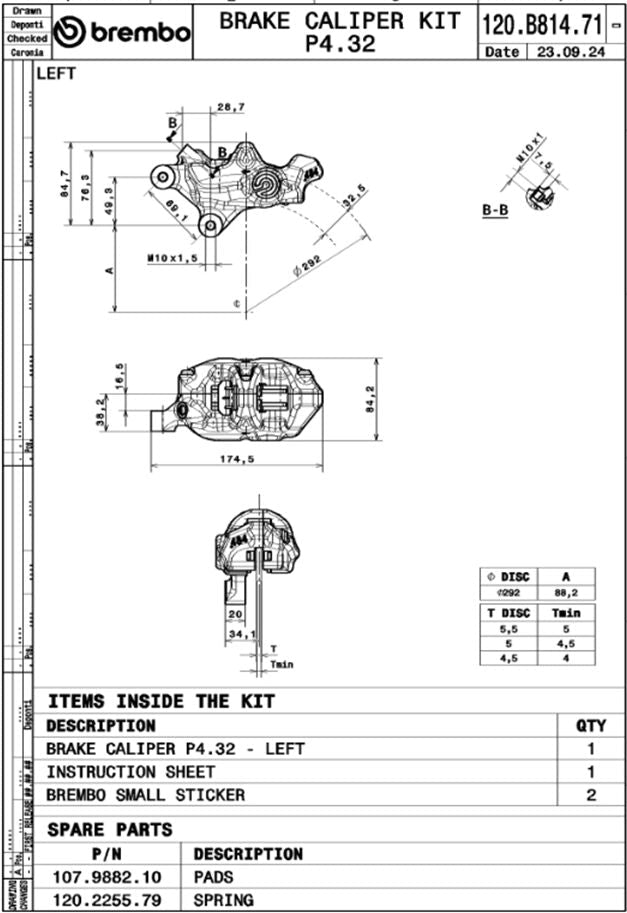 Bremsekaliber for Harley Davidson, venstre – Brembo 484 - Pitboxen.dk