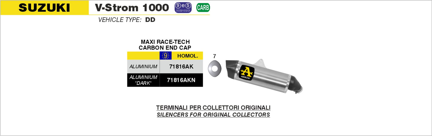 Suzuki V-STROM 1000 2014-2016 Arrow udstødning. Slip-on udstødninger, komplette udstødninger, manifold/forrør. Find det hos Pitboxen.dk