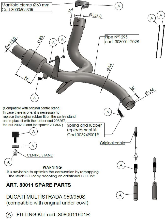 Ducati Multistrada 950 17 - 20 De - Cat Y Rør (OEM sidetasker) - LeoVince - Pitboxen.dk