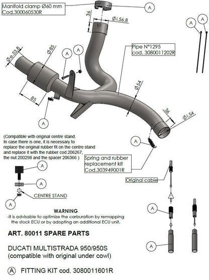 Ducati Multistrada 950 17 - 20 De - Cat Y Rør (OEM sidetasker) - LeoVince - Pitboxen.dk