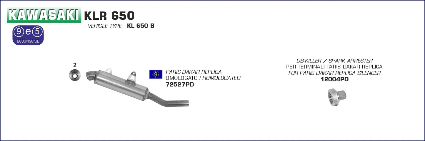Kawasaki KLR 650 2001-2005 Arrow udstødning. Slip-on udstødninger, komplette udstødninger, manifold/forrør. Find det hos Pitboxen.dk