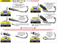 Kawasaki NINJA 650 2024-2025 Arrow udstødning. Slip-on udstødninger, komplette udstødninger, manifold/forrør. Find det hos Pitboxen.dk