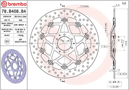 Honda Africa Twin 16 - 19 m.fl. bremseskive for, ORO flydende - Brembo - Pitboxen.dk