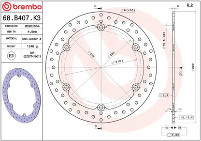 Honda CB 500 F 13-21 m.fl. bremseskive for, ORO fast - Brembo