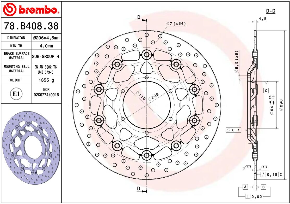 Honda CBF 1000 06 - 11 m.fl. bremseskive for, ORO flydende - Brembo - Pitboxen.dk