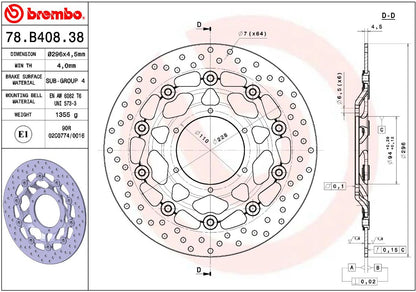 Honda CBF 1000 06 - 11 m.fl. bremseskive for, ORO flydende - Brembo - Pitboxen.dk