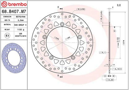 Honda CBR 125 R 11 - 16 m.fl. bremseskive for, ORO fast - Brembo - Pitboxen.dk