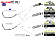 Honda CBR 300 R 2014-2017 Arrow udstødning. Slip-on udstødninger, komplette udstødninger, manifold/forrør. Find det hos Pitboxen.dk