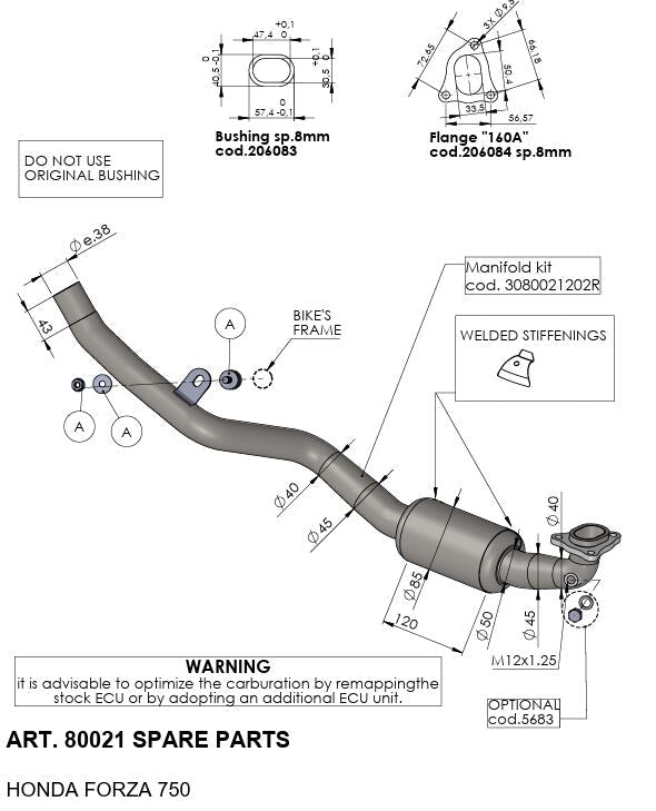 Honda Forza 750 21 - 25 Manifold - LeoVince - Pitboxen.dk