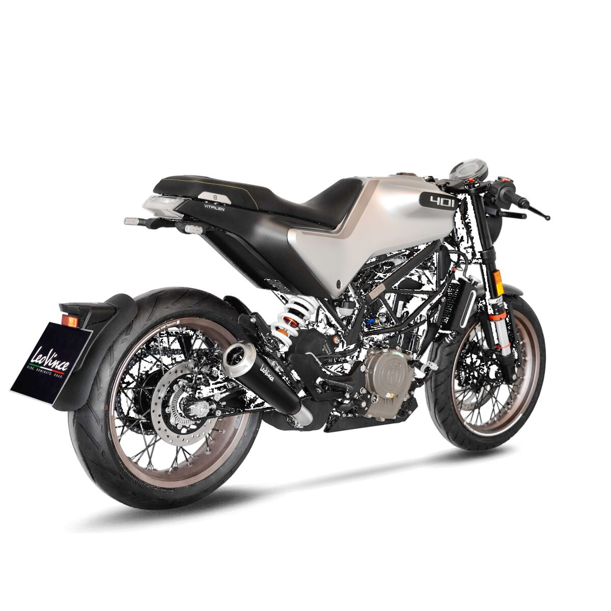 Husqvarna Svartpilen 401 20 - 23 Slip - on udstødning - LeoVince GP One - Pitboxen.dk