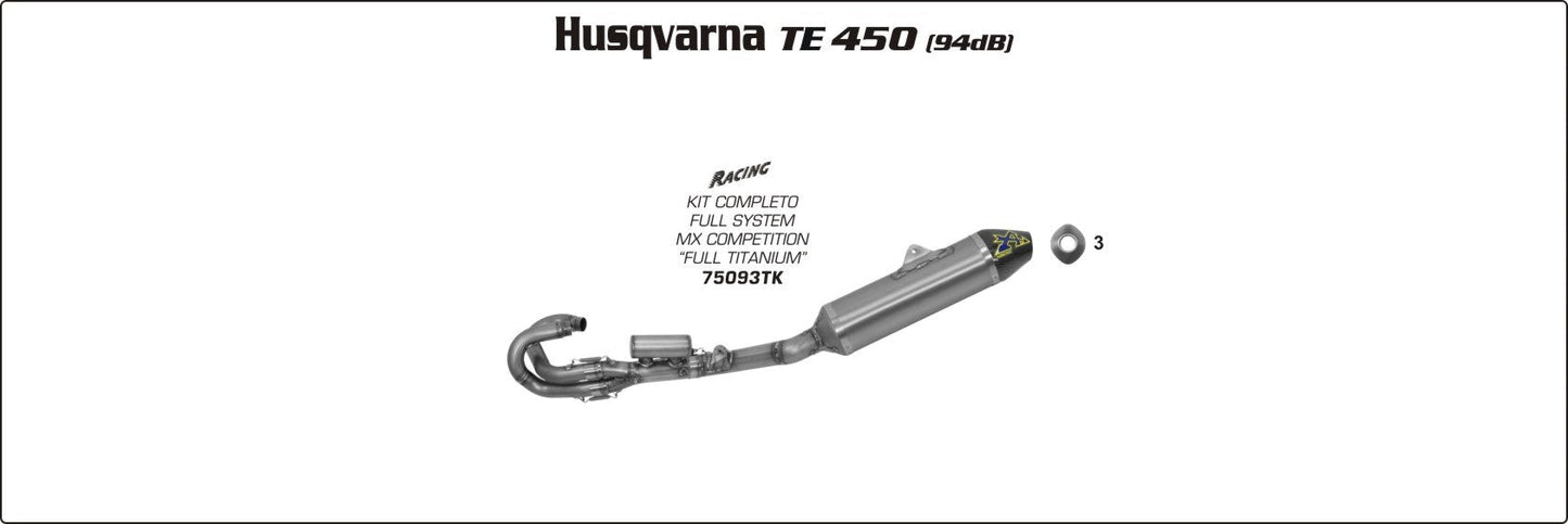 Husqvarna TE 450 2010- Arrow udstødning. Slip-on udstødninger, komplette udstødninger, manifold/forrør. Find det hos Pitboxen.dk