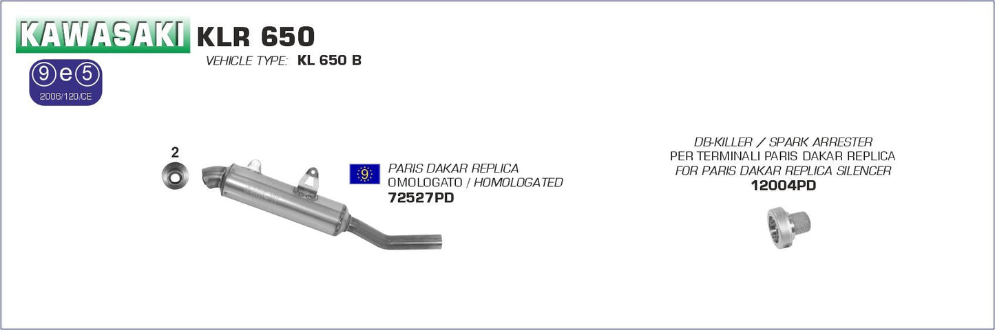 Kawasaki KLR 650 2001-2005 Arrow udstødning. Slip-on udstødninger, komplette udstødninger, manifold/forrør. Find det hos Pitboxen.dk