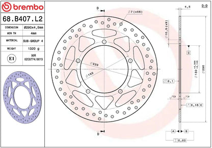 Kawasaki Ninja 13-17 m.fl. bremseskive for, ORO fast - Brembo