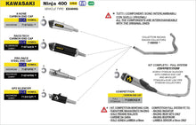 Kawasaki NINJA 400 2018-2021 Arrow udstødning. Slip-on udstødninger, komplette udstødninger, manifold/forrør. Find det hos Pitboxen.dk