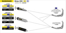 Kawasaki NINJA 650 2017-2020 Arrow udstødning. Slip-on udstødninger, komplette udstødninger, manifold/forrør. Find det hos Pitboxen.dk