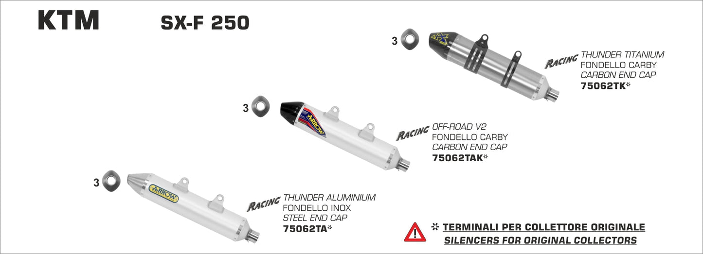 KTM SX-F 250 2011- Arrow udstødning. Slip-on udstødninger, komplette udstødninger, manifold/forrør. Find det hos Pitboxen.dk