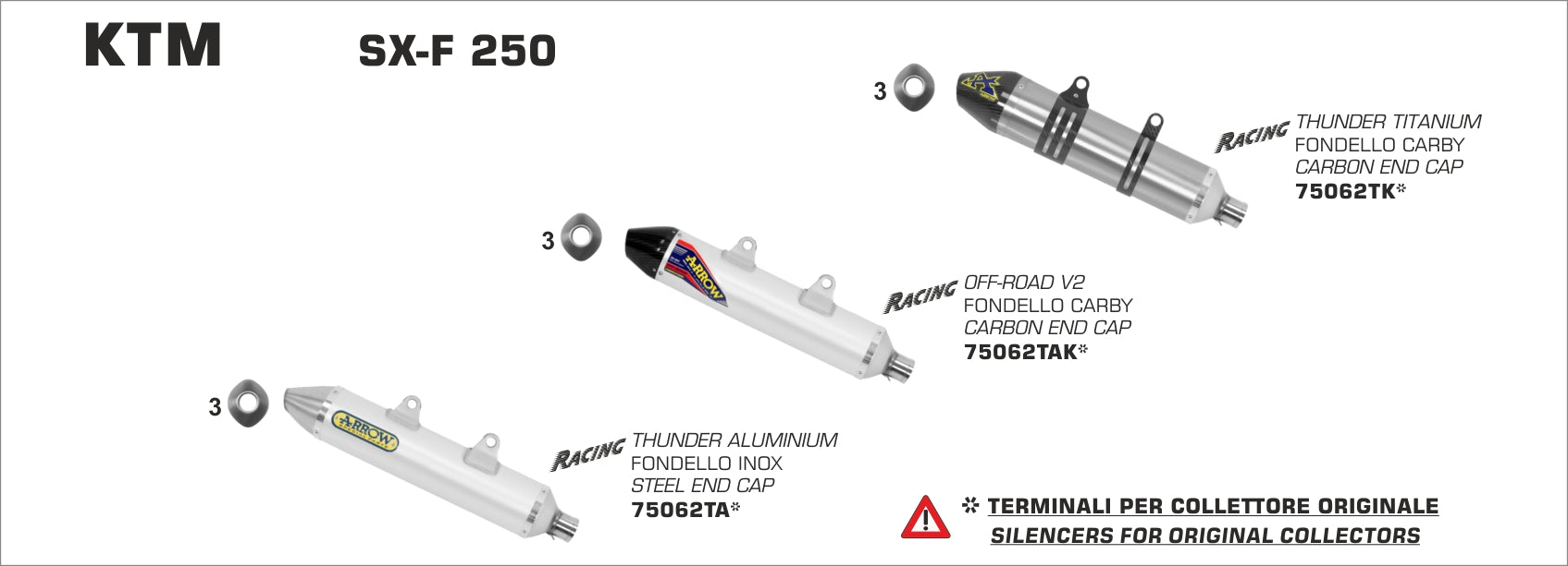 KTM SX-F 250 2011- Arrow udstødning. Slip-on udstødninger, komplette udstødninger, manifold/forrør. Find det hos Pitboxen.dk