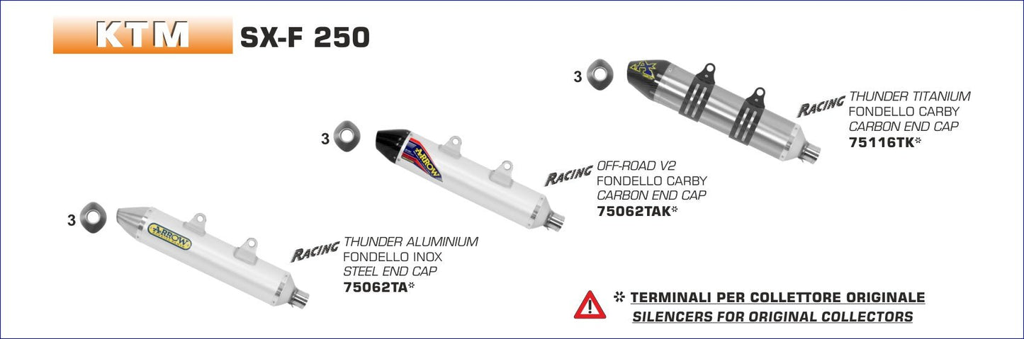 KTM SX-F 250 2014-2015 Arrow udstødning. Slip-on udstødninger, komplette udstødninger, manifold/forrør. Find det hos Pitboxen.dk