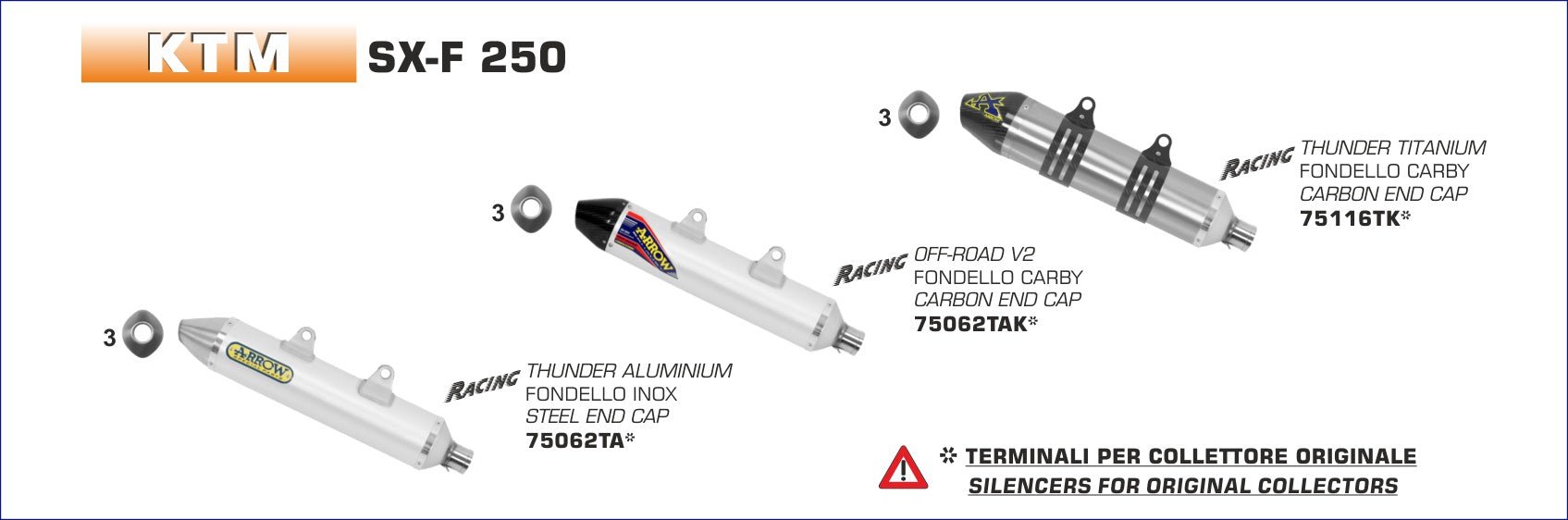 KTM SX-F 250 2014-2015 Arrow udstødning. Slip-on udstødninger, komplette udstødninger, manifold/forrør. Find det hos Pitboxen.dk