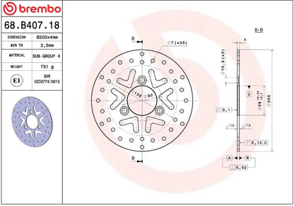 Kymco 12 12-15 m.fl. bremseskive for, ORO fast - Brembo