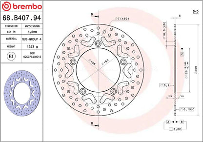 Kymco PEOPLE 300 I GT 11-13 m.fl. bremseskive, ORO fast - Brembo