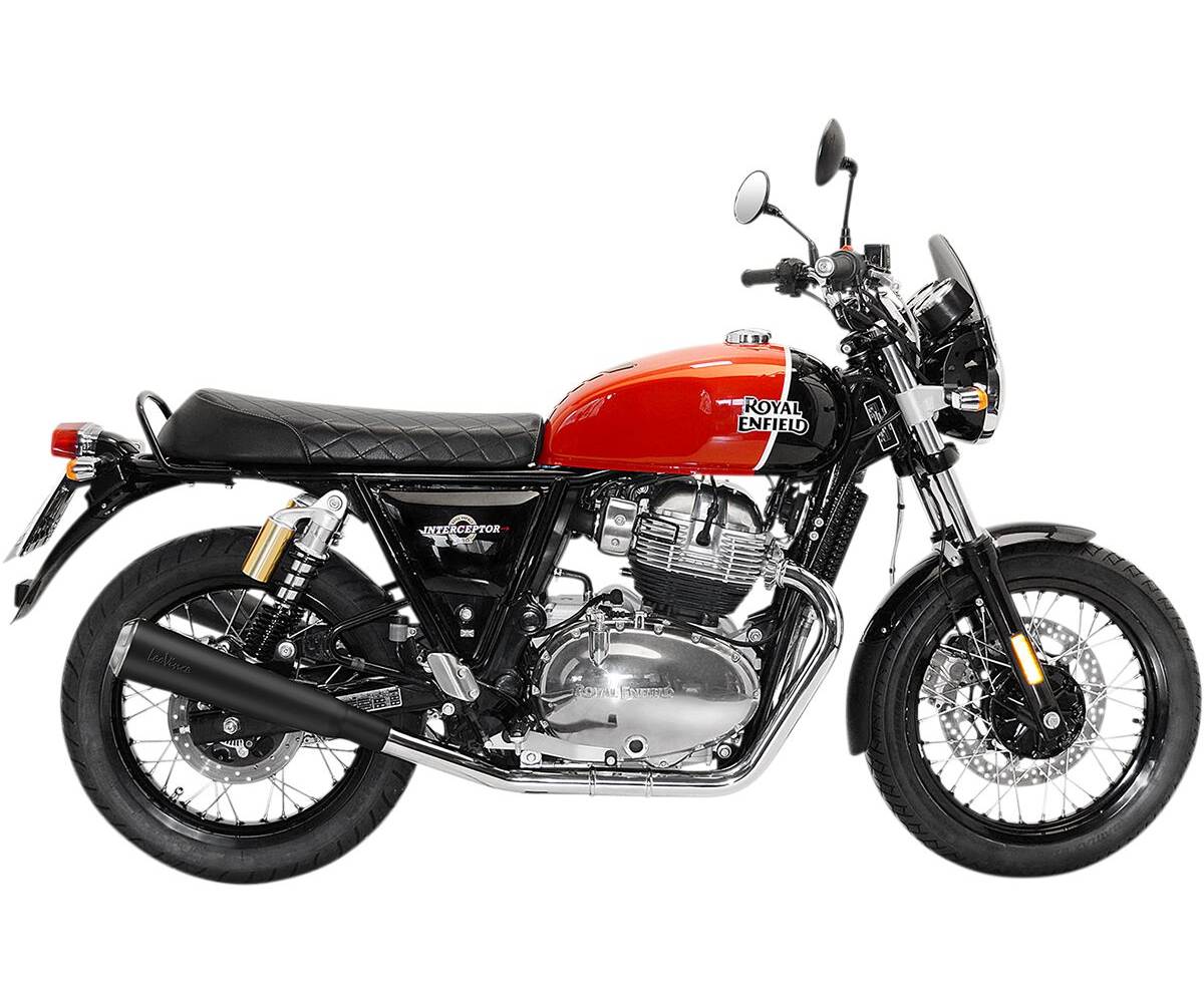 Leo Vince Slp - On x 2 til Royal Enfield Continental GT 650 / Interceptor (2019 - 2024) - Classic Racer Black Edition - Pitboxen.dk