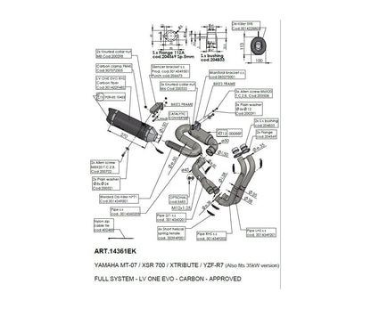 Leo Vince udstødning til Yamaha MT - 07 (21 - 23) LV one Carbon - Pitboxen.dk