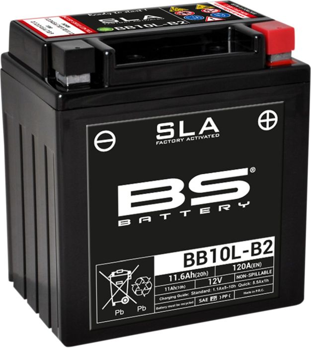 Motorcykelbatteri BS BB10L - A2/B2 SLA (vedligeholdelsesfrit) - Pitboxen.dk